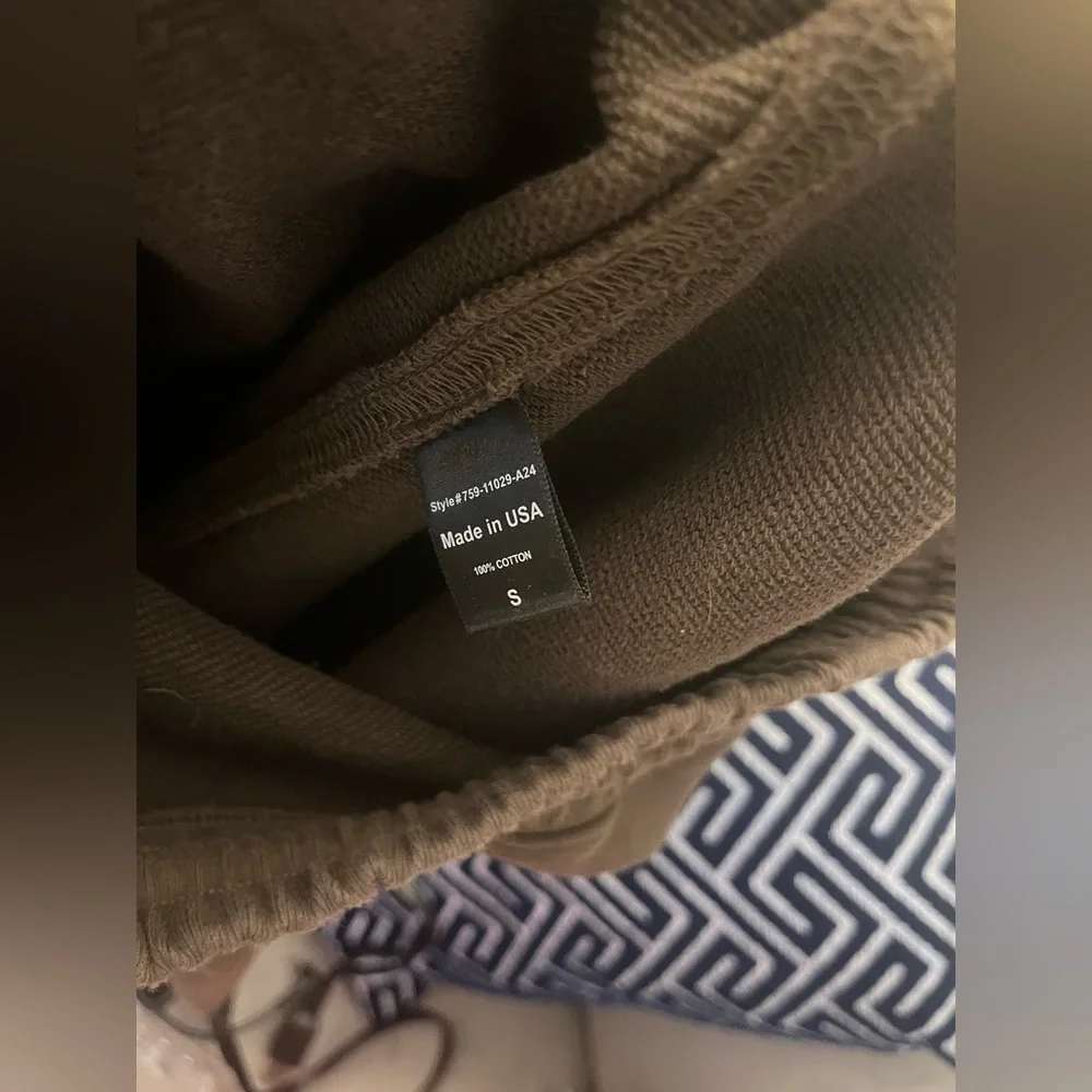 Jenni Kayne Marina Sweatpants Wide Leg Crop Army Green Small - Picture 5 of 5